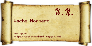 Wachs Norbert névjegykártya